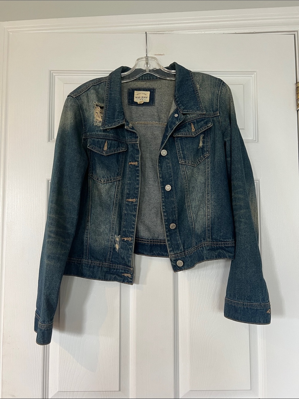 Wax Jean Blue Distressed Denim Jacket